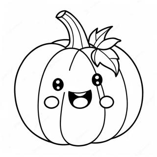 Pagina Para Colorear De La Linda Calabaza Kawaii 41229-34234