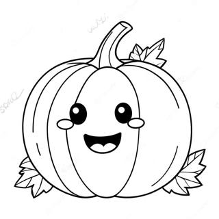 Pagina Para Colorear De La Linda Calabaza Kawaii 41229-34236