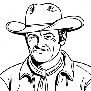 Pagina Para Colorear Del Clasico Vaquero John Wayne 41289-34281