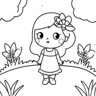 Pagina Para Colorear De Amy Linda En Un Jardin De Flores 4131-3333