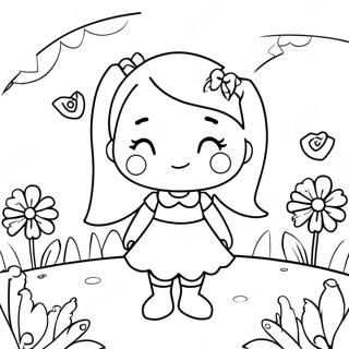 Pagina Para Colorear De Amy Linda En Un Jardin De Flores 4131-3334