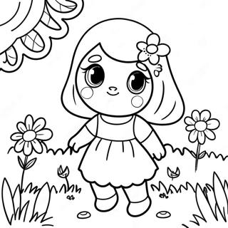 Pagina Para Colorear De Amy Linda En Un Jardin De Flores 4131-3335