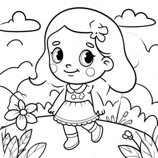 Pagina Para Colorear De Amy Linda En Un Jardin De Flores 4131-3336