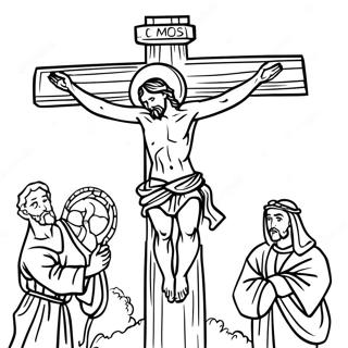 Pagina Para Colorear De La Escena De La Crucifixion 41419-34374