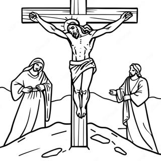 Pagina Para Colorear De La Escena De La Crucifixion 41419-34375