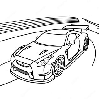 Pagina Para Colorear De Gtr R35 Corriendo En La Pista 41490-34434