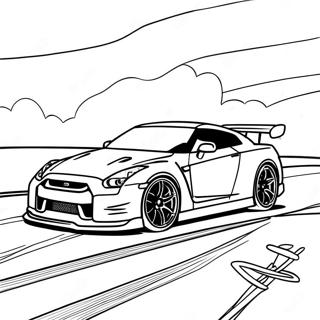 Pagina Para Colorear De Gtr R35 Corriendo En La Pista 41490-34435