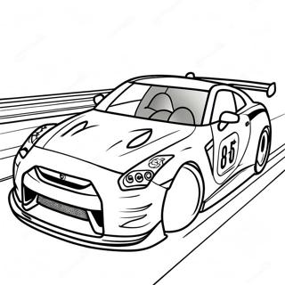 Pagina Para Colorear De Gtr R35 Corriendo En La Pista 41490-34436