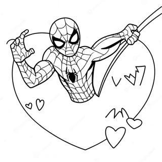 Spiderman San Valentín Páginas Para Colorear