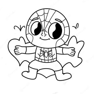 Pagina Para Colorear De Spiderman Lindos Con Corazones 41520-34455