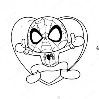 Pagina Para Colorear De Spiderman Lindos Con Corazones 41520-34456