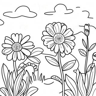 Pagina Para Colorear De Jardin Brillante De Calendulas 41560-34485