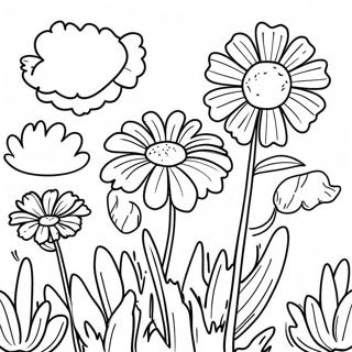 Pagina Para Colorear De Jardin Brillante De Calendulas 41560-34486