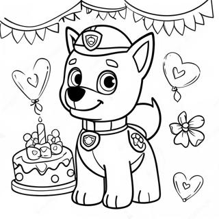 Pagina Para Colorear De La Celebracion De Cumpleanos De Paw Patrol 41609-34518