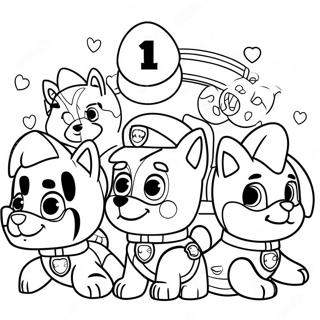 Pagina Para Colorear De La Celebracion De Cumpleanos De Paw Patrol 41609-34519