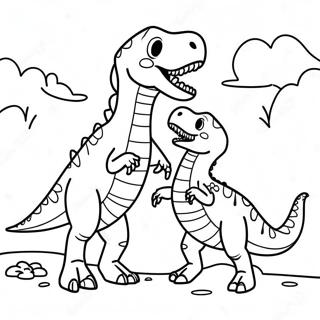 Parque Jurásico Spinosaurus Vs T-Rex Páginas Para Colorear