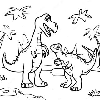 Pagina Para Colorear De La Batalla Epica Entre Spinosaurus Y T Rex 41649-34560