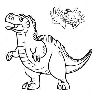 Pagina Para Colorear Del Feroz Spinosaurus Rugiendo 41650-34563