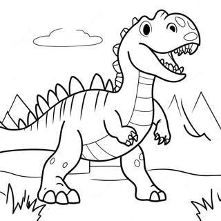 Pagina Para Colorear Del Feroz Spinosaurus Rugiendo 41650-34564