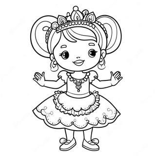 Pagina Para Colorear De Fancy Nancy En Un Vestido Brillante 4171-3367