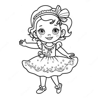 Pagina Para Colorear De Fancy Nancy En Un Vestido Brillante 4171-3368