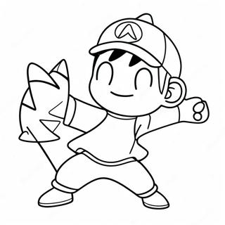 Pagina Para Colorear De Ash Ketchum Atrapando A Pikachu 41720-34610