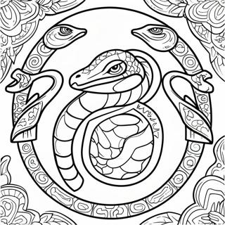 Pagina Para Colorear Del Emblema De La Serpiente Slytherin 41740-34649