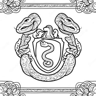 Pagina Para Colorear Del Emblema De La Serpiente Slytherin 41740-34650