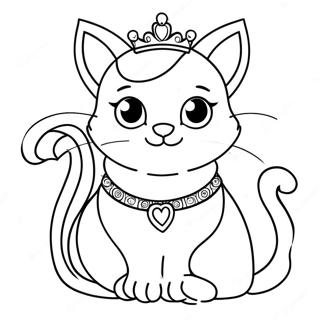 Gato Princesa Páginas Para Colorear