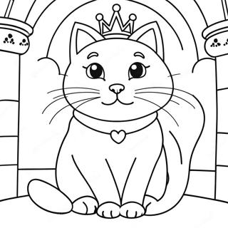 Pagina Para Colorear De Una Gata Princesa Magica En Un Castillo 41750-34634