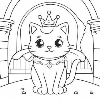 Pagina Para Colorear De Una Gata Princesa Magica En Un Castillo 41750-34636