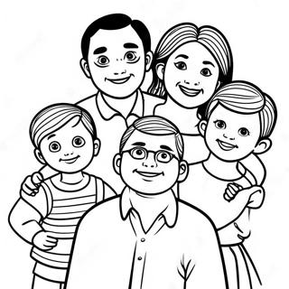 Familia De 5 Páginas Para Colorear