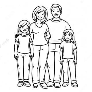 Familia De 5 Páginas Para Colorear