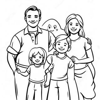 Pagina Para Colorear De Una Familia Feliz De 5 42291-35068