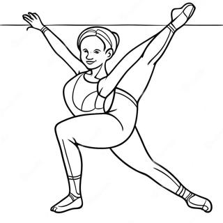 Pagina Para Colorear Gimnasta Flexible Realizando Una Division 422-339