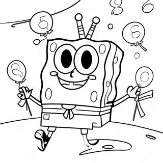 Cumpleaños De Spongebob Páginas Para Colorear