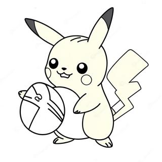 Pagina Para Colorear De Pikachu Lindo Con Pokeball 4251-3429