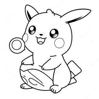 Pagina Para Colorear De Pikachu Lindo Con Pokeball 4251-3431