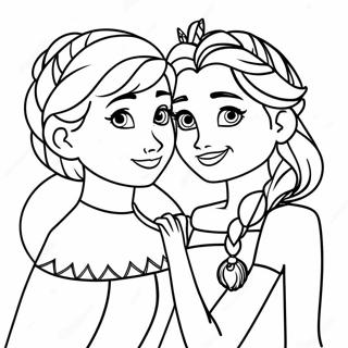 Pagina Para Colorear De La Celebracion De Cumpleanos De Elsa Y Anna 42602-35485