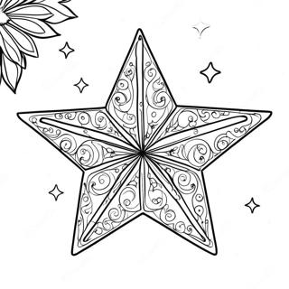 Pagina Para Colorear De La Estrella Del Arbol De Navidad Brillante 42652-35529