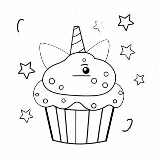 Pagina Para Colorear De Cupcake De Unicornio Brillante 42662-35540