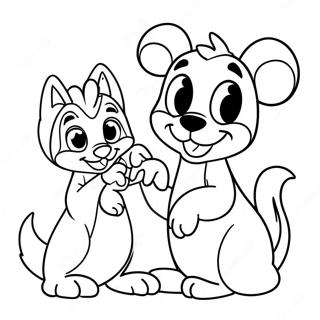 Pagina Para Colorear De Lindos Amigos Animales De Disney 42762-35630