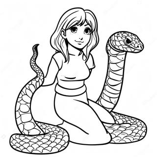 Pagina Para Colorear De Obanai Con Companero Serpiente 42812-35658