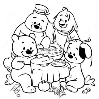 Pagina Para Colorear De Banquete De Accion De Gracias De Winnie The Pooh Y Amigos 42842-35681