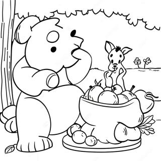 Pagina Para Colorear De Banquete De Accion De Gracias De Winnie The Pooh Y Amigos 42842-35682