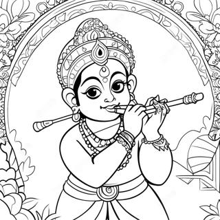 Pagina Para Colorear De Krishna Tocando La Flauta 42892-35719