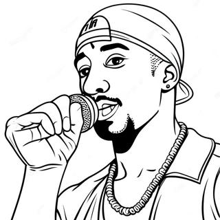 Pagina Para Colorear De Tupac Con Un Microfono 42912-35738