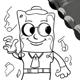 Pagina Para Colorear De Spongebob En Un Traje De Ganster Genial 42922-35742