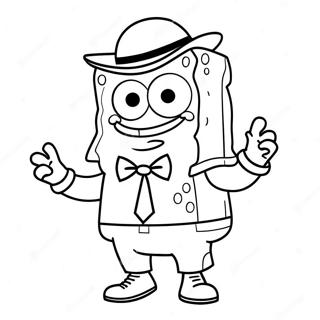 Pagina Para Colorear De Spongebob En Un Traje De Ganster Genial 42922-35744