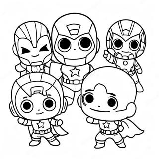 Lindos Chibi Vengadores Páginas Para Colorear